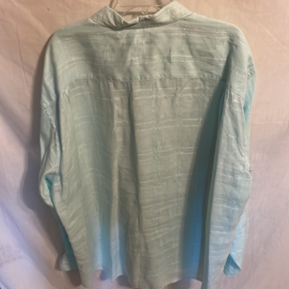 Tommy Bahama Shirt Men 2XL Light Blue 100% Linen Button Up Ling Sleeve 2X Large - Picture 8 of 12